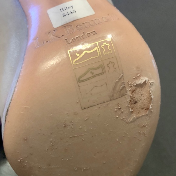 L.K.BENNETT Riley Suede Peep-Toe Booties SILVER - Picture 13 of 14